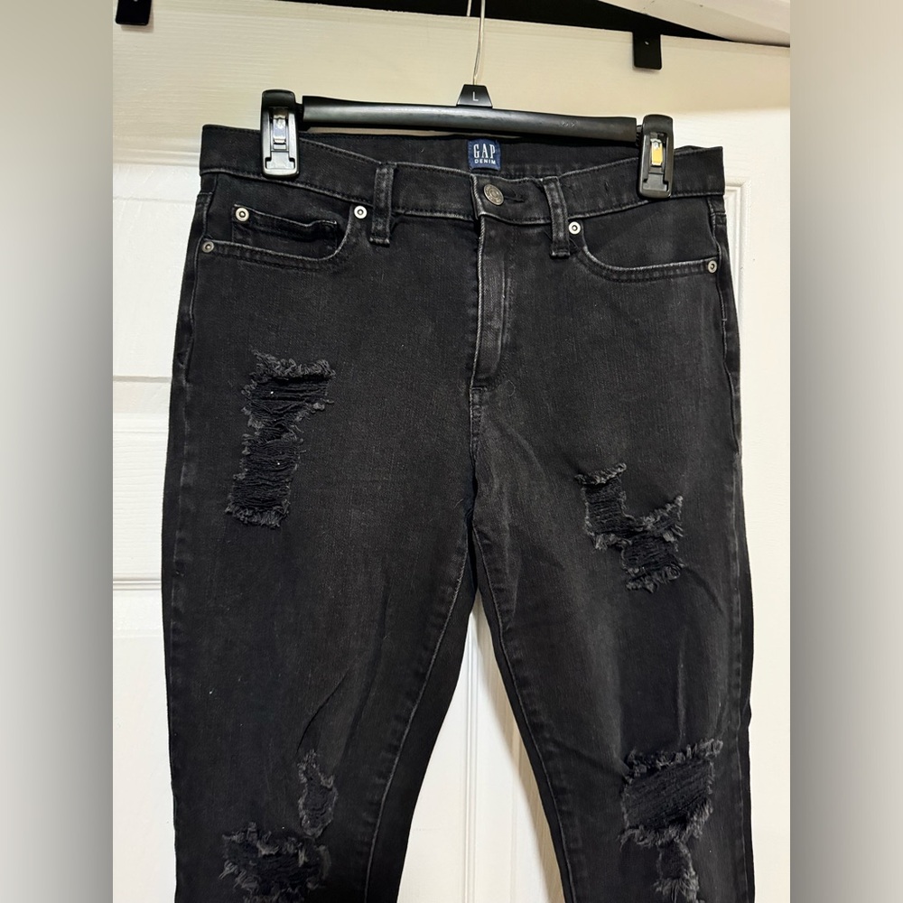 Black gap denim jeans, size 30 true skinny